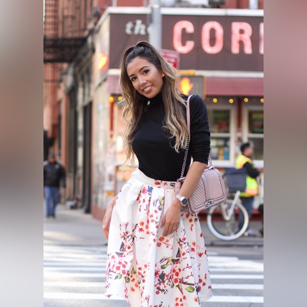 SHEIN Floral White Skirt